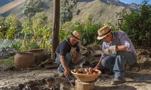 Peruvian Men Cooking